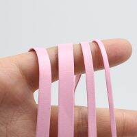 2m / 3-9mm pink fine PU leather rope flat strand leather rope suitable for necklace bracelet handmade clothes decoration