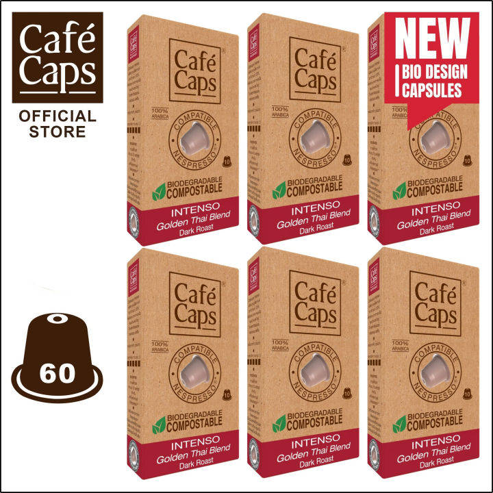 cafecaps-แคปซูลกาแฟ-nespresso-compatible-intenso-6-กล่อง-x-60-แคปซูล-กาแฟคั่วเข้ม-อาราบิก้าแท้-100-ที่คัดสรรจากภาคเหนือของประเทศไทย-แคปซูลกาแฟใช้ได้กับเครื่อง-nespresso-เท่านั้น