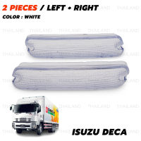 ฝาไฟในกันชน ข้างซ้าย+ขวา 2 ชิ้น สีขาว สำหรับ Isuzu DECA GXZ FXZ 270 320 Truck ปี 1993-2010