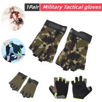 Military green Tactical gloves Cycling gloves Anti Slip Gym gloves man Camouflage Sport Half Finger Motorcycle Bicycle gloves