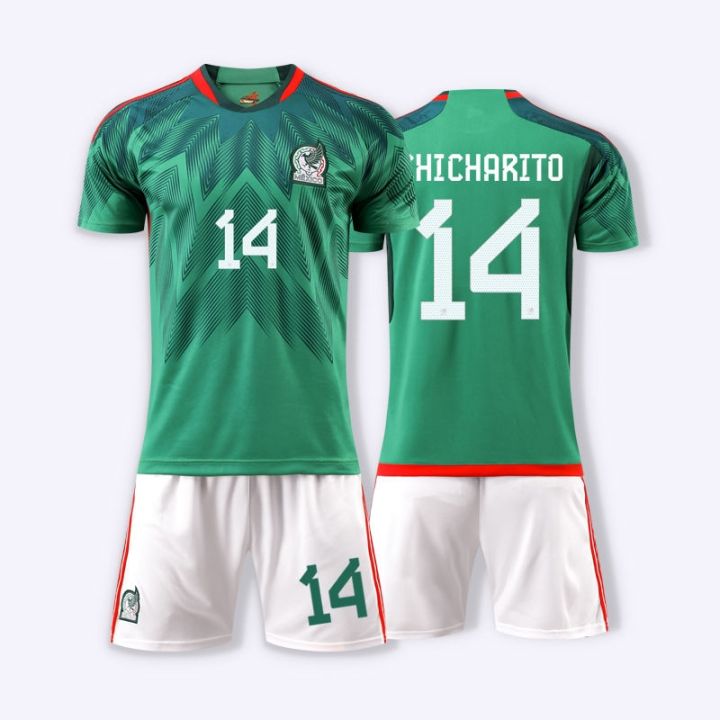 2022-new-jersey-football-uniforms-mexico-suit-children-uniform-green-tracksuits-short-sleeved-clothes-men