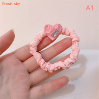 Fresh sky ยางรัดผมรูปหัวใจน่ารักสีชมพูขนาดใหญ่ยางรัดผมสำหรับเด็กผู้หญิง