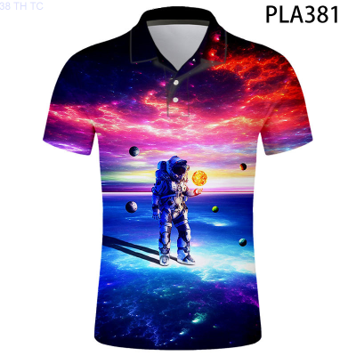 【high quality】  2020 Summer Short Sleeve Astronaut Polo Homme Comics Streetwear Men Camisas Ropa 3d Printed Polo Shirt Fashion Casual Harajuku