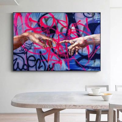 Modern Graffiti Art Canvas Paintings Hand to hand Posters and Prints Wall Art Pictures for Living Room Wall Decoration Cuadros