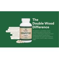 Double wood Serrapeptase 240000 SPU 120 Caps Proteolytic Enzymes for Sinus, Respiratory and Joint Health