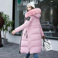 [COD] Size Hooded Cotton Down Parka Big Fur Collar Thickened Warm Padded Coats Ladies Outwear Coat