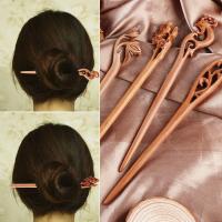 【YF】✚✒۩  Chinese Wood Carved Hairpin Hollow Out Hair Stick Styling Tools Accessories