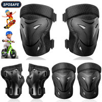 6Pcs Child Knee Pad Elbow Pad Wrist Guard Sport Gear Set for Roller Skating Skateboard Scooter Cycling BMX Bike