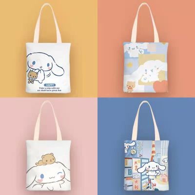 ✎ Sanrio Cinnamoroll Cartoon Canvas Tote Bag Womens Tote Bag Student shoulder bag Girls Schoolbag Shopping bag Handbag