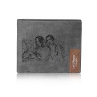 【CW】♂☸  Personalized Jewelry Mens Leather Wallet Type-1 Engraved Photo Bifold Wallets Husband Fathers Day