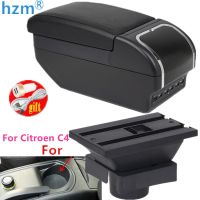 hot！【DT】◄✟✒  Armrest Citroen C4 Hatchback 2004-2010 Rotatable Leather Central Store Content box with Cup ashtray USB Interf