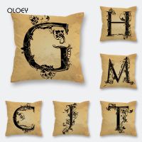 Gold Background Letter Polyester Pillowcase Size 45cmx45cm Home Bedroom Office Decoration Hotel Car Decoration Pillowcase ..