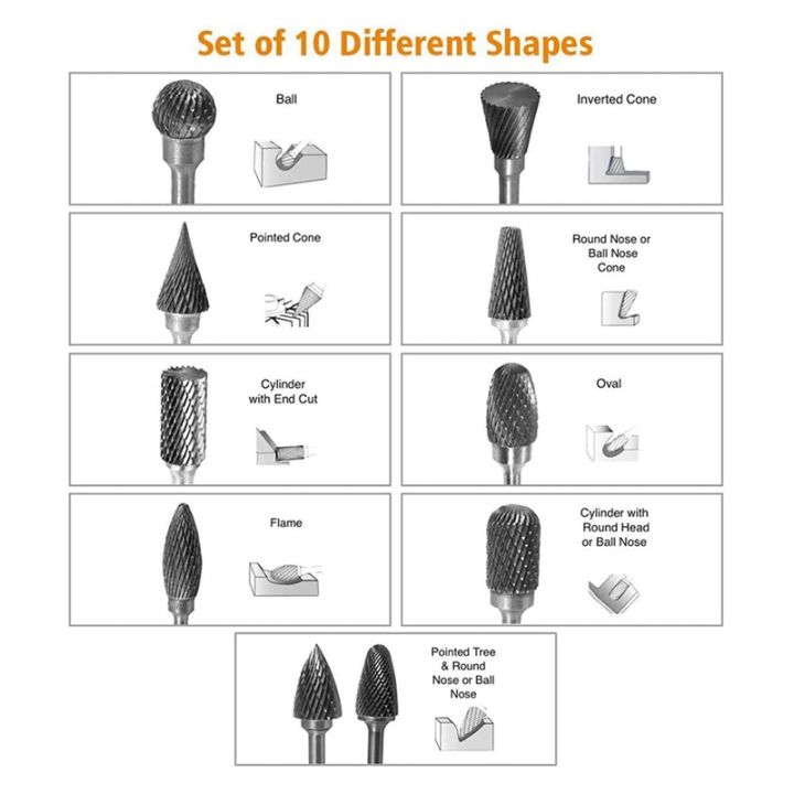 100pc-4-inch-long-double-cut-tungsten-solid-carbide-rotary-burrs-set-1-8-inch-3mm-shank-twist-drill-bit