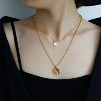 Japanese and Korean all-match sweater chain womens long style 2020 new 18K rose gold white shell necklace autumn and winter accessories fashion ﹊❦