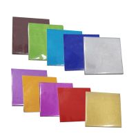 500Pcs/Lot Colorful Glossy Mylar Foil Tin Paper Disposable Chocolate Wrapping Paper for Candy Sugar Nuts Tea Storage Package