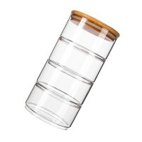 4 Pcs Pasta Canister Glass Snack Containers Keeper Box Glass Storage Jars Lids Fresh Bowl Storage Tank Beans Container