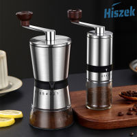 Hiszek เครื่องบดกาแฟด้วยตนเองแบบพกพาถั่วมือมิลลิ่งสแตนเลสครัวทำด้วยมือทำเครื่องมือ6/8เกียร์ปรับการตั้งค่า