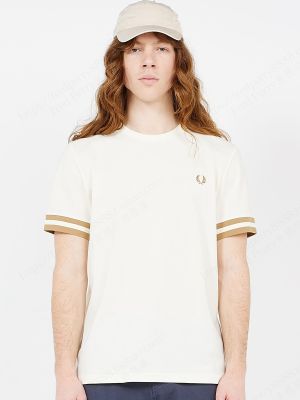 ♛Fredperry เสื้อยืดแขนสั้นสำหรับผู้ชาย,คอกลมลำลองกันลมแบบผ้าฝ้ายบริสุทธิ์ฤดูร้อน