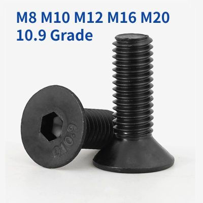 M8 M10 M12 M16 M20 10.9 Grade Carbon Steel Countersunk Head Hex Hexagon Socket Screw Flat Head Allen Bolt Nails Screws Fasteners