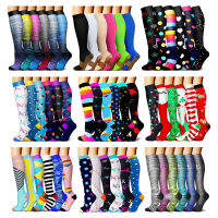 Women Men Compression Socks 15-20mmHg Best for Running Hiking Flight Travel Circulation Athletics Socks Men Nylon Sports Socks