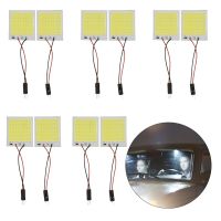 10ชิ้นไฟจอ COB LED 48 SMD T10 12V ไฟโดมรถยนต์หลอดไฟรถแผงชิ้นส่วนภายในรถชุดหลอดไฟเสริม