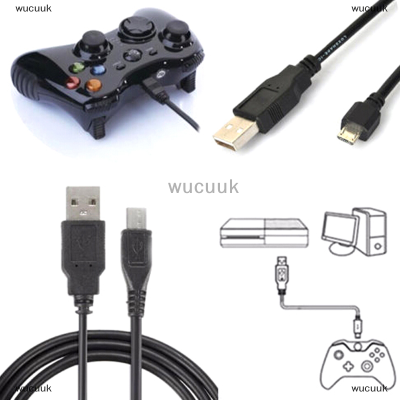 wucuuk สายชาร์จ Micro USB สีดำสำหรับ PlayStation 4 PS4 CONTROLLER