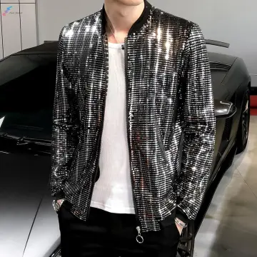 Nightclub Sequin Jacket Men, Velvet Performance Costume