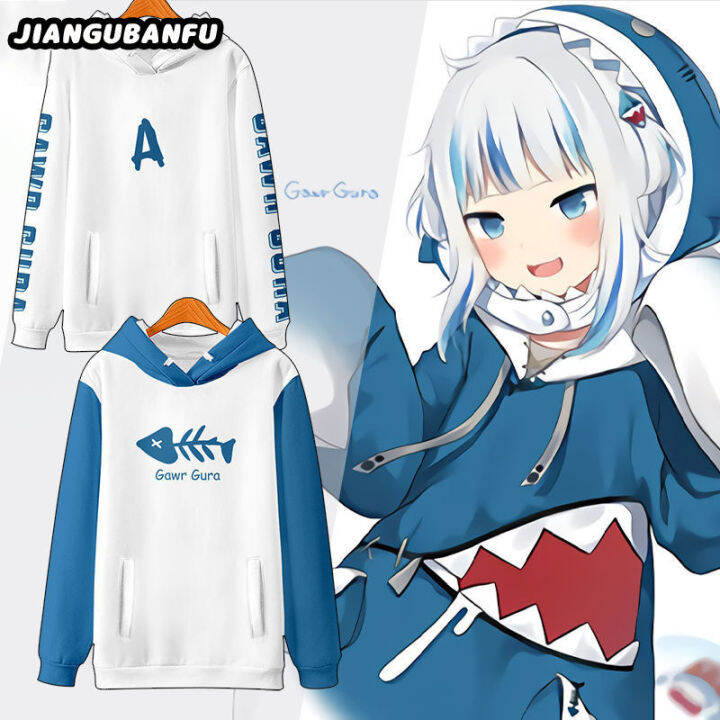 HOLOLIVE Vtuber Ookami Mio GawrGura Hoodie Cosplay Apparel Long Sleeve ...