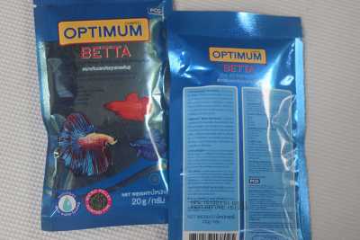 Optimum Betta อาหารปลากัด อาหารที่ปลากัดชอบ ขนาดบรรจุ 20 g. จำนวน 2 ซอง