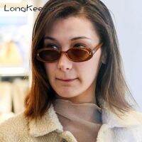 {Paopao glasses} LongKeeper 2021แว่นตากันแดดรูปไข่ขนาดเล็กผู้หญิงผู้ชาย Retro Vintage Sun แว่นตาสุภาพสตรีสีดำสีขาวสีชมพู Clear Shades สำหรับหญิง90S