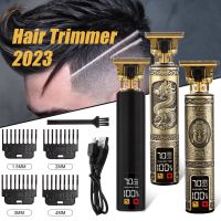 Vintage T9 Metal Hair Clipper Professional Hair Cutting Machine Rechargeable Beard Trimmer for Home Cordless Trimmer for men