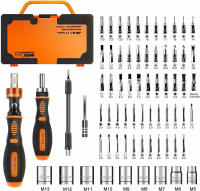 Precision Ratchet Screwdriver Set, JAKEMY 69 in 1 Household Screwdriver Home Repair Tool Kit, Disassemble Magnetic Rotatable Ratchet Screwdriver Kit for Furniture/Car/Computer/Electronics Maintenance 6111 - 69 in 1