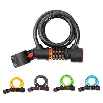 Bike Lock Security Cable Security Combination Cable Lock with Lights Wire Rope Cycling Lock for Mountain Bikes Road Bikes Electric Bicycles Scooter carefully