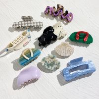 【YF】☢❆✺  Irregular Acetate Big Hair Clip Claw Fashion Ponytail Barrettes Hairpin Accessories 2023