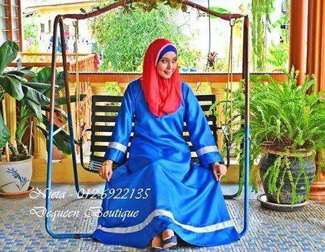 jubah satin princess cut