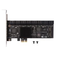 16พอร์ต PCIE 6Gbps PCI สำหรับการ์ดควบคุมด่วน PCI-E 1X เพื่อ SATA III อะแดปเตอร์/ แปลง PCIe Riser อะแดปเตอร์ขยายตัว B