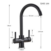 Matte Black Filtered Kitchen Faucet 360 Rotation Water Filter Tap Three Ways Sink Water Filtered Crane For Kitchen