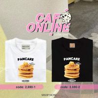 เสื้อยืดคอตตอน100% สกรีนลายน่ารัก ผ้าคอตตอนเนื้อนุ่ม ลาย Pancake