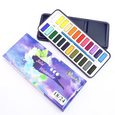 Angel Mark 36 Colors Solid Watercolor Paint Set Portable Metal Box Watercolor Pigment Drawing for Artist Painting Art Supplies