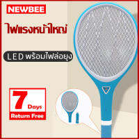 NEWBEE ไม้ตียุงไฟฟ้า LED ชาร์จไฟบ้าน ไฟแรง 2500V ไม้ช็อตยุง พร้อมไฟฉาย แผลกว้าง9นิ้ว ไม้ตียุงไฟฟ้า 2in1 ไม้ช็อตแมลง เป็นมิตรกับสิ่งแวดล้อม