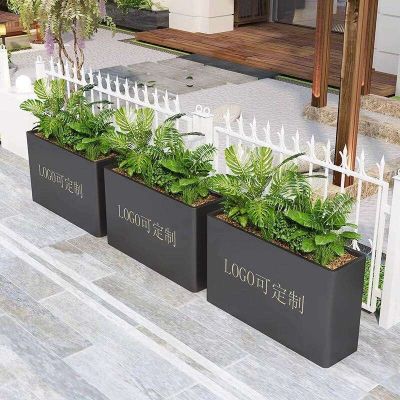 ✱ Outdoor stainless steel box composite hotel outside the mall wrought iron flower bed planter fence rectangle