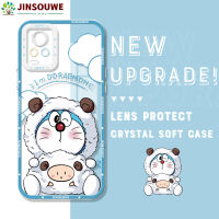 Jinsouwe เคสโทรศัพท์2021 V20เคสสำหรับ Vivo ลายการ์ตูนโดราเอมอนคริสตัลเคสยางฝาครอบด้านหลังแบบนิ่ม