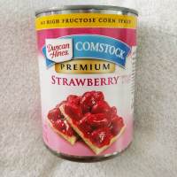 Duncan Hines COMSTOCK Strawberry Pie &amp; Filling Topping 595g 21 OZ. สตรอเบอร์รี่กวน