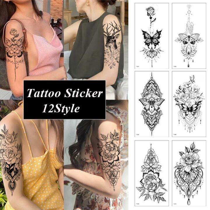 hot-dt-temporary-sticker-fake-hands-arm-leg-flowers-tatouage-temporaire