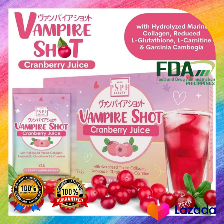 Vampire Shot Cranberry Juice PSPH Beauty 15 sachets Keto-Friendly ...