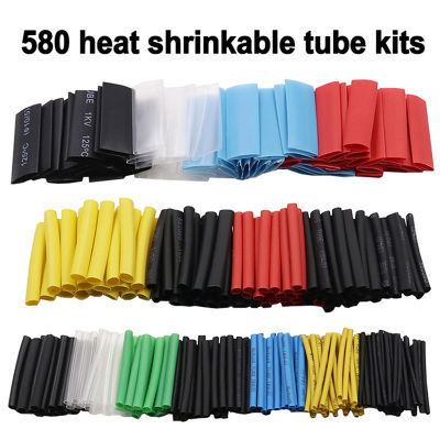 580pcs Heat Shrink Tube Wire Cable Insulated Sleeving Set Assortment Electronic