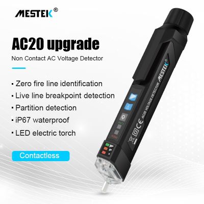 MESTEK Non contact AC Voltage Detector Tester Meter 12V 1000v Pen Style Electric Indicator LED Outlet Voltage Dectetor Sensor