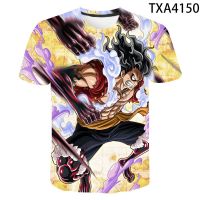 Cartoon character Luffy , 3D printed summer mens and womens short-sleeved shirts