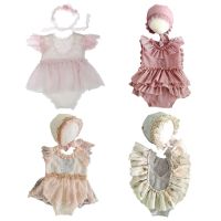 ✢ sdeifhruhvfu 2 pçs/conjunto chapéu de bebê macacão acessórios fotografia para recém-nascidos trajes fotos bebês