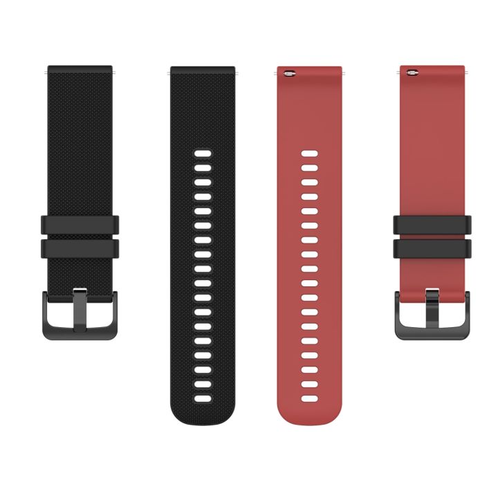 สำหรับ-garmin-forerunner-245-music-20mm-ตาหมากรุกสองนาฬิกาซิลิโคนสี-สีแดง-สีดำ-ขายเอง